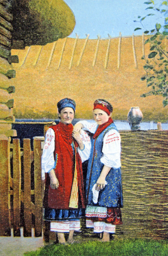 «Молодиці» із серії «Українські типи і краєвиди». 1912. Видавництво «Разсветъ»